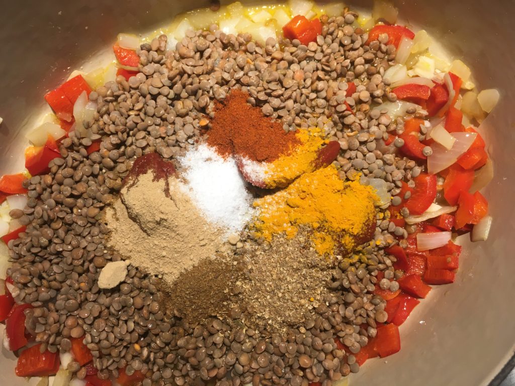 Spices set in pot